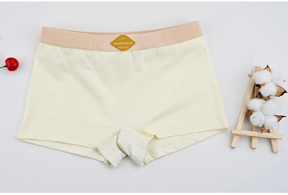 3PCS/Pack 100% Cotton Multicolor Solid Women's Boxer Knit Breathable Panties Underwear Soft High Elastic Mid-rise Thin Boyshorts