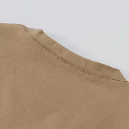 U-Neck Crop Top Solid Color Women Casual High Waist T Shirt Basic Sexy Streetwear Short Sleeve Slimming