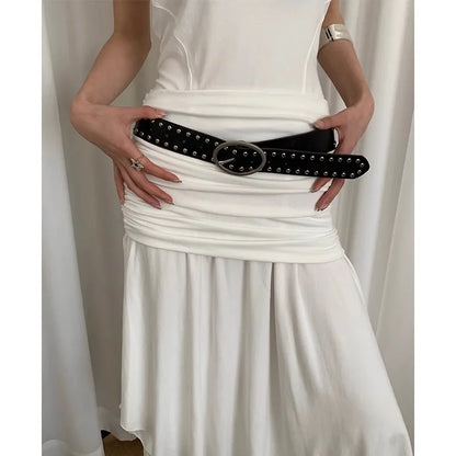 Bohemian Rivet Belt Women 2024 New High-End Design Niche With Dress Y2K Belt Trend