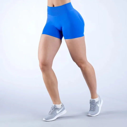 Summer High Waisted Yoga Shorts Women  Fashionable and Sexy Running Fitness Pants Solid Color High Elastic Yoga Leggings