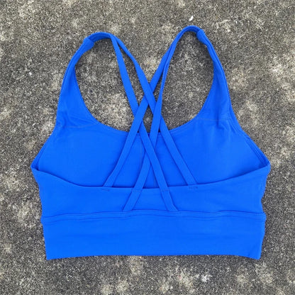Solid Color Fitness sport Bra Women Cross soft high strength Tight Top Comprehensive Training Gym Yoga Underwear With Chest Pad