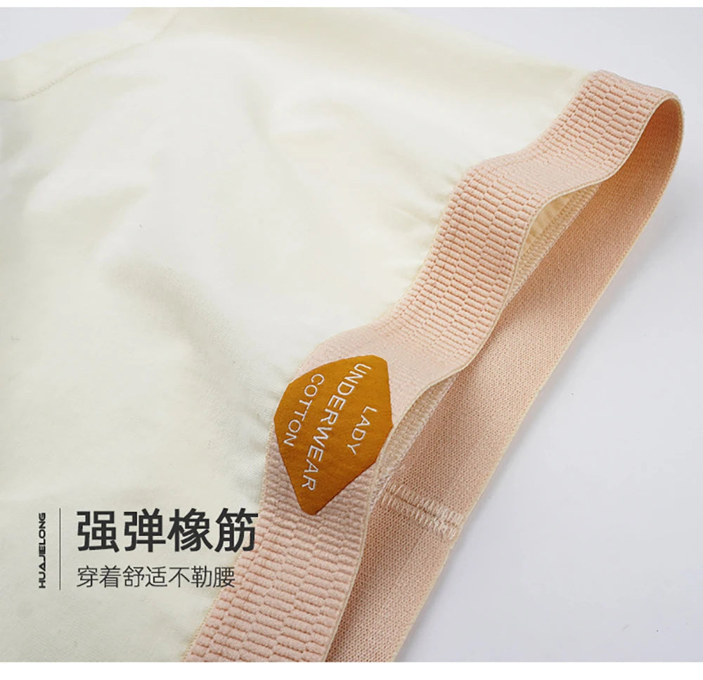 3PCS/Pack 100% Cotton Multicolor Solid Women's Boxer Knit Breathable Panties Underwear Soft High Elastic Mid-rise Thin Boyshorts