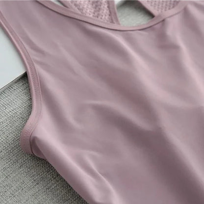 Summer Quick Dry Tank Top Thin Section Mesh Backless Loose Casual Versatile Camisole Yoga Sports T-Shirt Fitness Running Vest