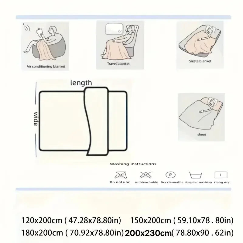 Light luxury Multifunctional Solid Color Rabbit Velvet Blanket Winter Thick Warm Flannel Used For Bedroom Living Room Blanket