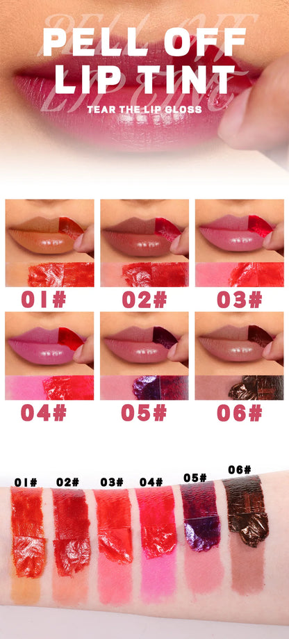Julystar Peel Off Liquid Lipstick 6 Color Waterproof Lasting Matte Pink Lip Gloss Moisturizer Tear-off Lip Stain Cosmetic Makeup