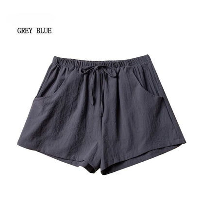 Casual Linen Shorts Women Gym Workout Shorts Cotton Short Pants High Waisted Black Ladies Short Femme Women Shorts Sport Femme