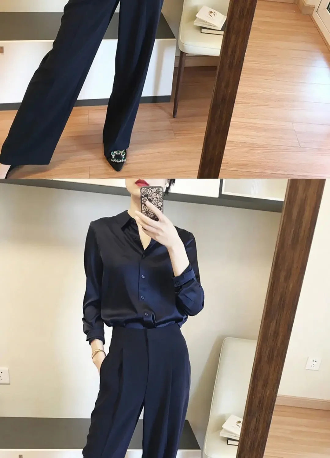 Silk Brown Clothes Wear To Work Office Outfits Long Sleeve Purple Spring Formal Tops for Women Satin Womens Shirt & Blouse Cool