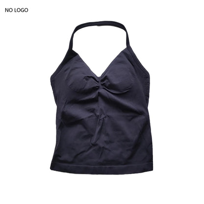 ARFTE Longline Strappy Gym Top Backless Gym Clothes Women Scrunch Built-in Bra With Removable Cups Yoga Tank Tops