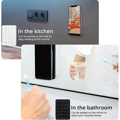 Silicone 24 Suction Phone Holder Multifunctional Suction Cup Mat Wall Stand Anti-Slip Single Sided Case Glue Mount Back Stickers
