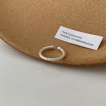 BF CLUB 925 Sterling Silver Ring For Women Jewelry Narrow Finger Open Vintage Handmade Ring Allergy For Party Birthday Gift