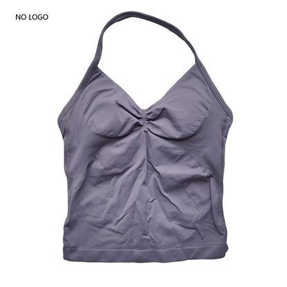 ARFTE Longline Strappy Gym Top Backless Gym Clothes Women Scrunch Built-in Bra With Removable Cups Yoga Tank Tops