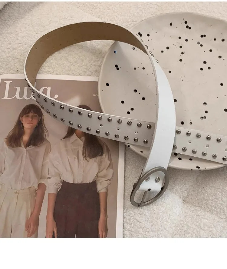 Bohemian Rivet Belt Women 2024 New High-End Design Niche With Dress Y2K Belt Trend