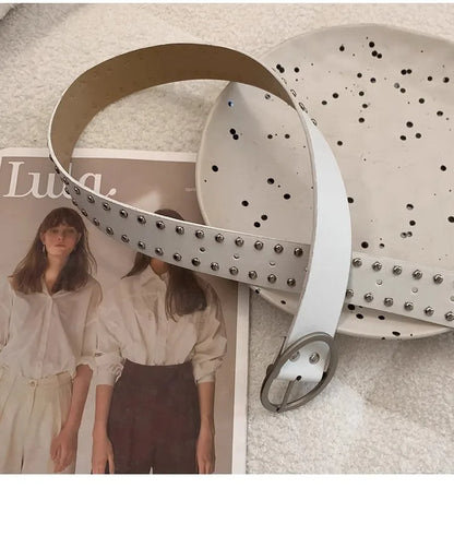 Bohemian Rivet Belt Women 2024 New High-End Design Niche With Dress Y2K Belt Trend