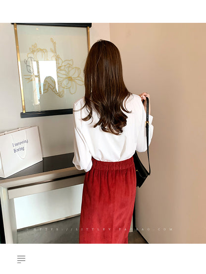 Spring Autumn Casual Chiffon Shirt Women Office Lady Shirts Fashion Female Long Sleeve Loose Solid Blouse Tops  S-4XL