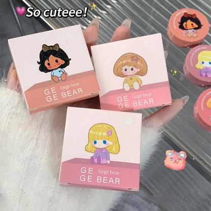 Cushion Blush Blendable Shade with Powder Puff Whitening without Sticking Long Lasting Gege Bear Makeup Blusher