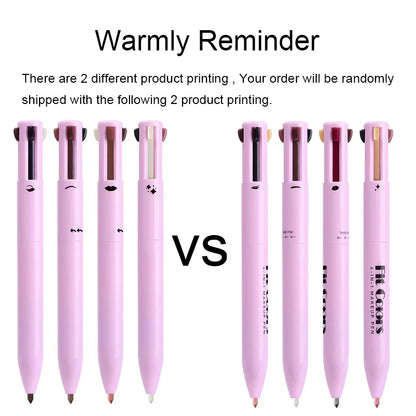 4-in-1 multi-functional lip liner, eyeliner and eyebrow pencil 4-color set