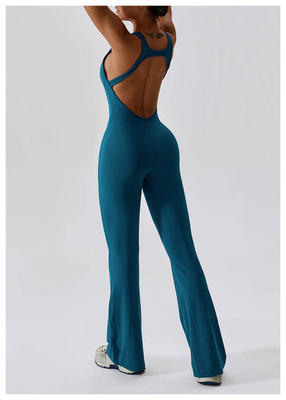 Solid Yoga Jumpsuit One Piece Outfit Fitness Bodysuit Workout Clothes for Women Sportwear Women Buttock lifting Set Activewear