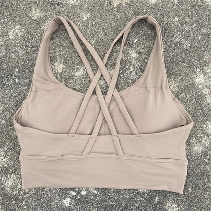 Solid Color Fitness sport Bra Women Cross soft high strength Tight Top Comprehensive Training Gym Yoga Underwear With Chest Pad