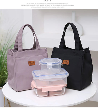 Large Capacity Lunch Bag with Aluminum Foil Insulation for Work, Simple and Practical Top Handle Bag