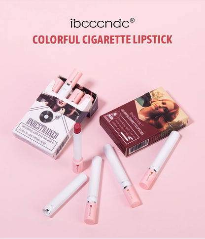 4 pcs/set Cigarette Lipstick Set Long Lasting Lip Glaze Matte Lip Gloss Waterproof Lip Stick Tube Nude Lip Tint Makeup Cosmetics