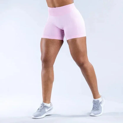 Summer High Waisted Yoga Shorts Women  Fashionable and Sexy Running Fitness Pants Solid Color High Elastic Yoga Leggings