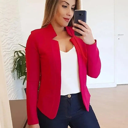 2025 Women's Thin White Blazer Summer Autumn Slim Fit Long Sleeve Open Stitch Office Coat Tops Black Ladies Fashion Outwear