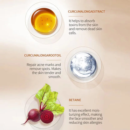 Turmeric Whitening Face Cream Wrinkle Removal Lighten Fine Lines Makes Skin Look More Youthful Birghten Moisturize Facial Care