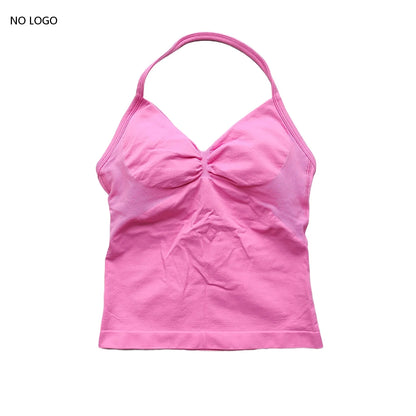 ARFTE Longline Strappy Gym Top Backless Gym Clothes Women Scrunch Built-in Bra With Removable Cups Yoga Tank Tops