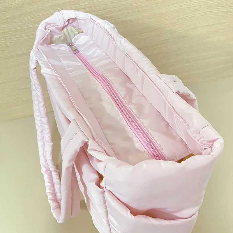 2025 New Women Fashion Shopping Bag Large Capacity Nylon Retro Shoulder Bag Leisure Outdoor Simple Handbag
