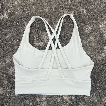 Solid Color Fitness sport Bra Women Cross soft high strength Tight Top Comprehensive Training Gym Yoga Underwear With Chest Pad