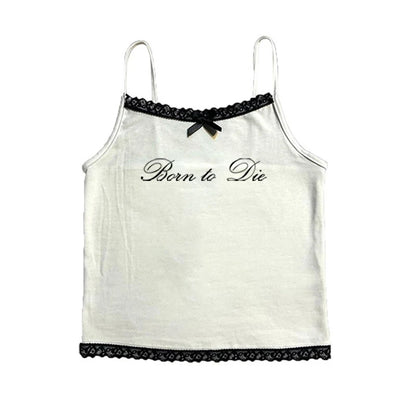 Gothic Grunge Punk Hip Hop Rock Streetwear Casual Sexy Crop Top Y2K Retro Harajuku Emo Girl Aesthetic Fashion Lace Camisole Tops