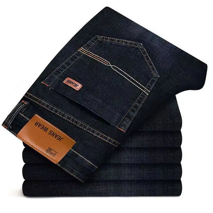 2025New Men Stretch Jeans Male Classic Elasticity Business jeans men fashion comfortable Solid slim straight long Denim pants