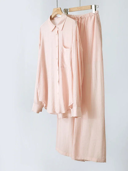 AMII Minimalism Shirt Pants For Women 2025 Spring New Casual Basic Shirt Sold Separate Straight Long Wide Leg Pants 12511048