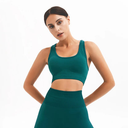 WAREBALL Tank Top Women Female Gym Yoga Bra Padded Sports Bra Removable Workout Push Up Crop Top Fitness Bra Athletic Sportswear