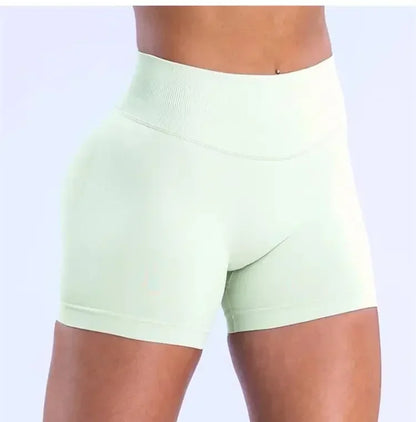 Summer High Waisted Yoga Shorts Women  Fashionable and Sexy Running Fitness Pants Solid Color High Elastic Yoga Leggings