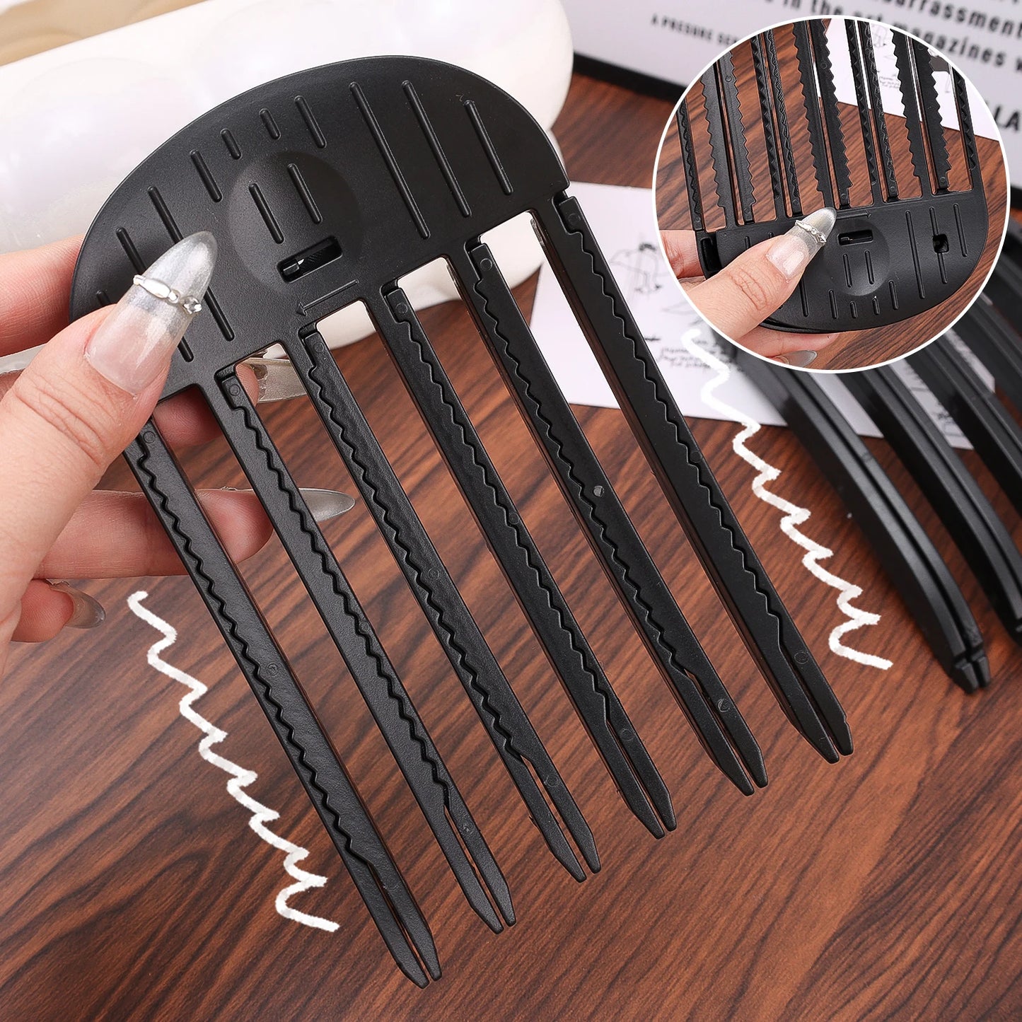 1/2pcs Korean Fluffy Hair Roots Clips Comb Lazy Hair Top Styling Curling Barrel Portable Hairs Clip Volume Wind Sculpting Comb