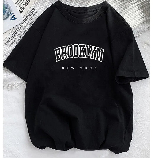 Women Brooklyn Letter Print T Shirt