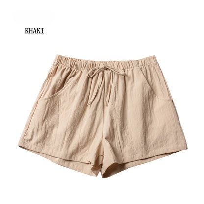Casual Linen Shorts Women Gym Workout Shorts Cotton Short Pants High Waisted Black Ladies Short Femme Women Shorts Sport Femme