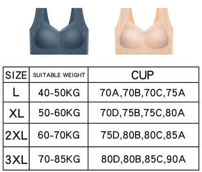 Woman Top Bra Sexy Push Up Bra Seamless Ice Silk Underwear Women Unwired Ring Sleep Lingerie Fitness Sports Bralette Invisible
