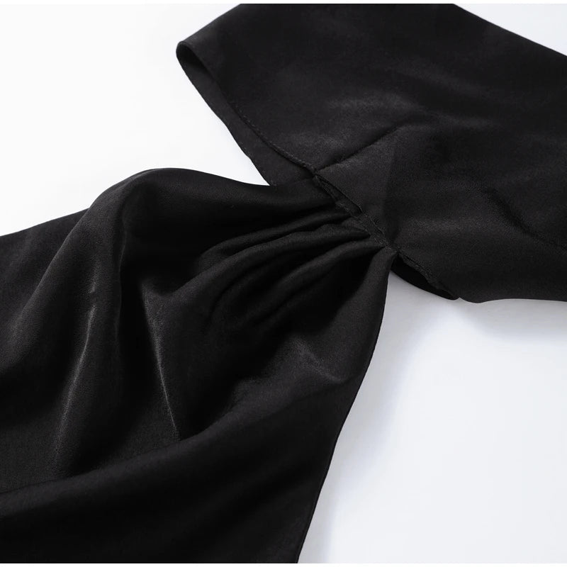 Elegant Solid Ribbon Women Halter Dress Off Shoulder Sleeveless Backless Slim Female Maxi Dresses 2025 Summer New Chic Lady Robe