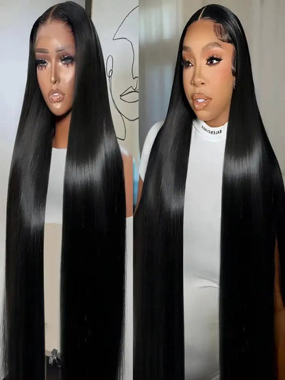 40 46 Inch 13x4 13x6 HD Transparent Bone Straight Lace Front Wigs 220 Density Brazilian Human Hair Wigs For Women