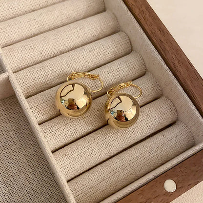 Trendy Gold Plated Geometric Gear Shape Circle Hoop Earrings for Women Girl Fashion Zircon Jewelry Buckle Type