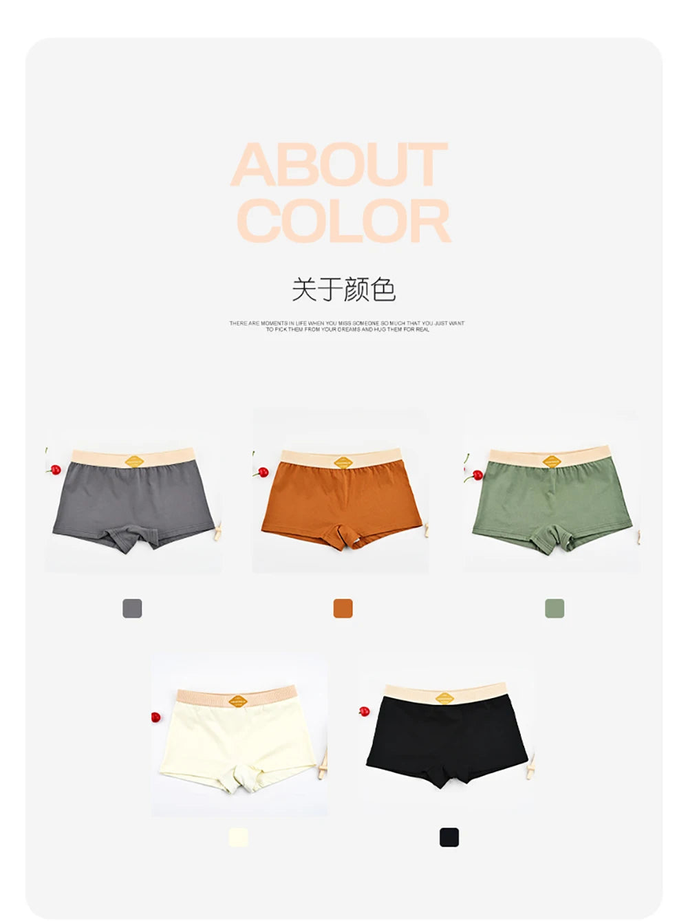 3PCS/Pack 100% Cotton Multicolor Solid Women's Boxer Knit Breathable Panties Underwear Soft High Elastic Mid-rise Thin Boyshorts