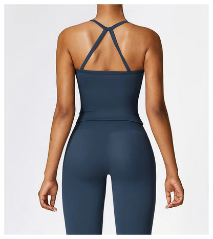 Women Cross Back Yoga Sports Bra Breathable Shock Proof Gym Workout Fitness Push up Top Yoga Running Active Sportswear Vest Bra