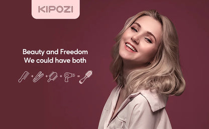KIPOZI Hot Air Brush 4 in 1 Hot Air Comb Reduces Frizz Static Electricity Hair Dryer Blow Dryer Brush Create Voluminous Curls