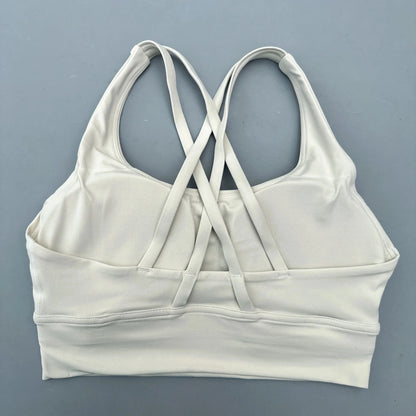 Solid Color Fitness sport Bra Women Cross soft high strength Tight Top Comprehensive Training Gym Yoga Underwear With Chest Pad