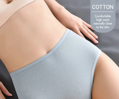 8pcs Women Panties Girl Plus Size Underwear High Waist Briefs Breathable Solid Color Soft Female Lingerie