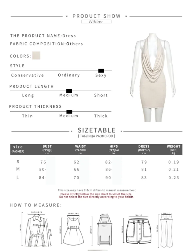 Nibber Glue Point Drills Solid Color Mini Dress Women Fashion Deep V-neck Strapless Dresses Female Trend Streetwear Clothing