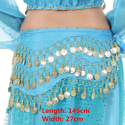 Thailand/India/Arab Dancer Skirt Women Sexy Belly Dance Hip Scarf Wrap Belt Dancer Skirt Female Show Sequins Tassels Costumes