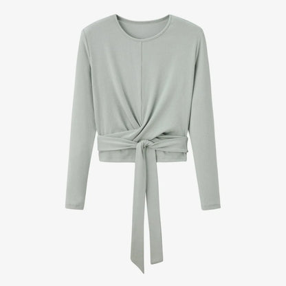 AS 2025 summer ribbing closed-fit wrap tops + Aline dress high Stretch matching sets